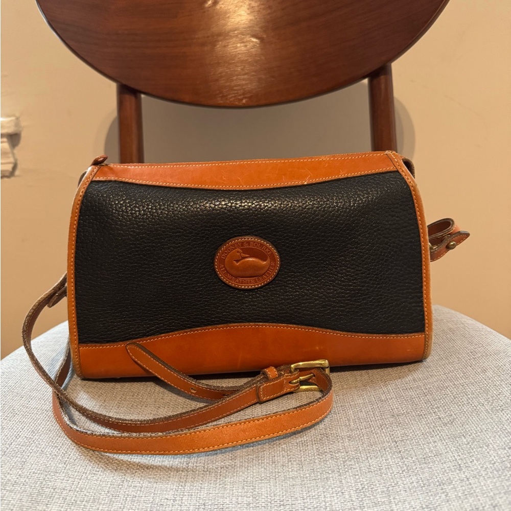 Dooney & Bourke Black and Brown Leather Crossbody Bag